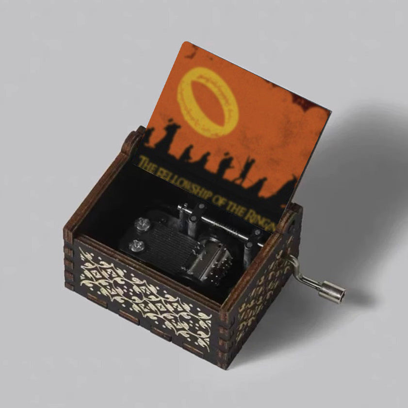 Caja de musica de madera con manivela The Lord of the Rings
