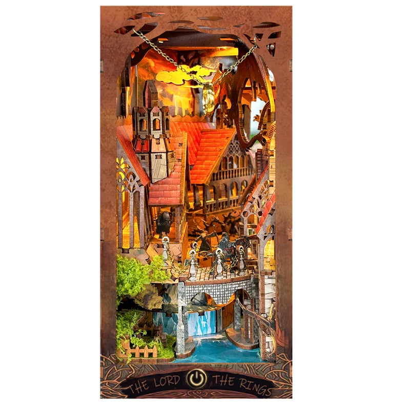 Middle-earth Valley Book Nook – The Lord of the Rings Wooden Diorama - The One Store
