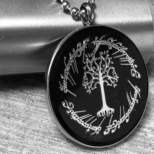 Gondor White Tree pendant necklace - detail