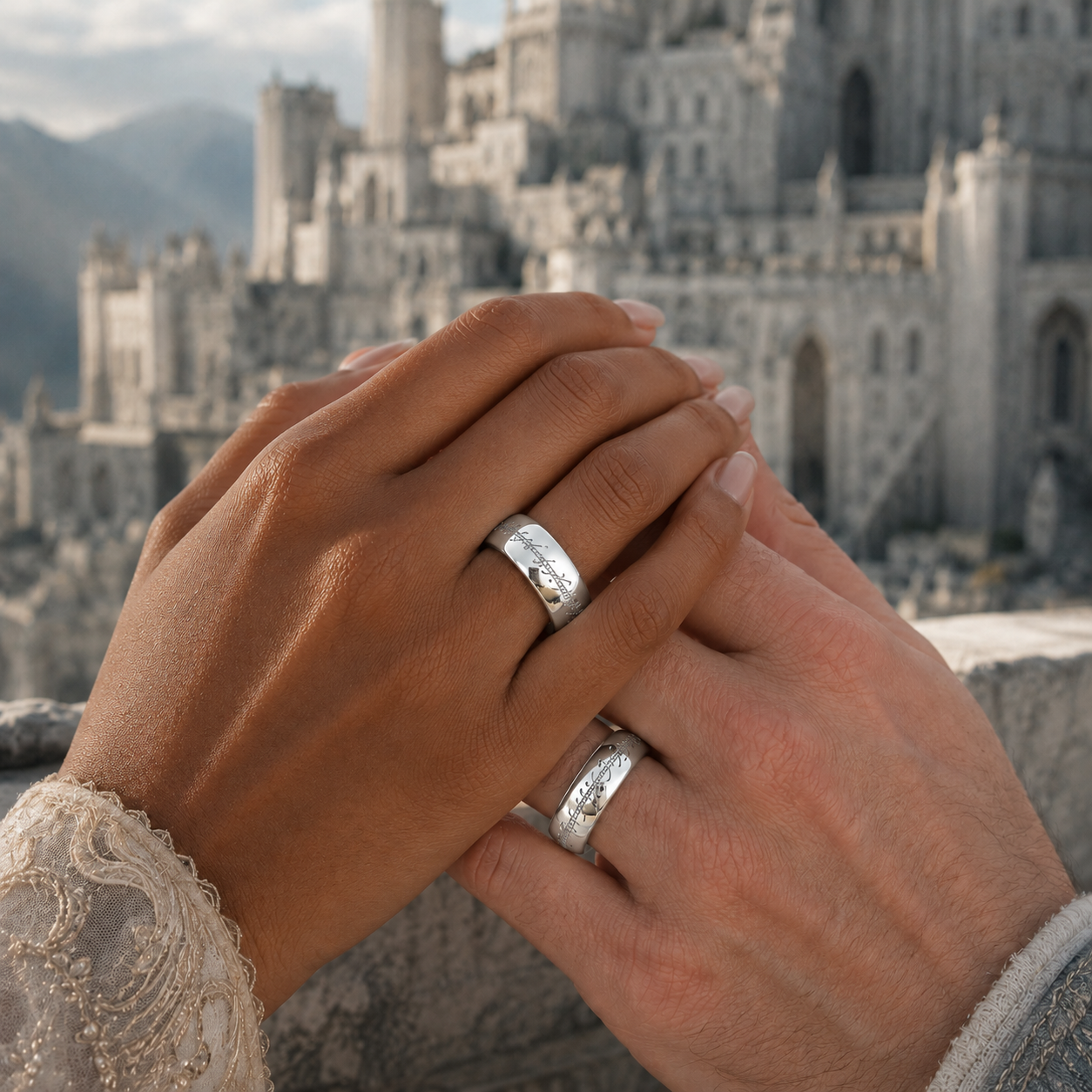 Lord of the Rings Wedding Band Pair