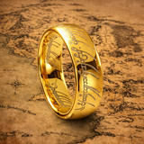 Lord of the Rings Tungsten Ring Premium Set with Chain and LOTR Pouch