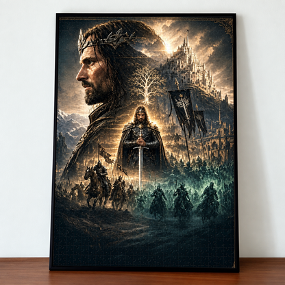Lord of the Rings Wooden Puzzle - Aragorn, King of Gondor artwork
