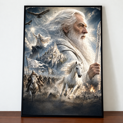 Lord of the Rings Wooden Puzzle - Gandalf the White artwork