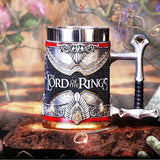 Lord of the Rings stainless steel tankard mug in Shield Beer Mug style