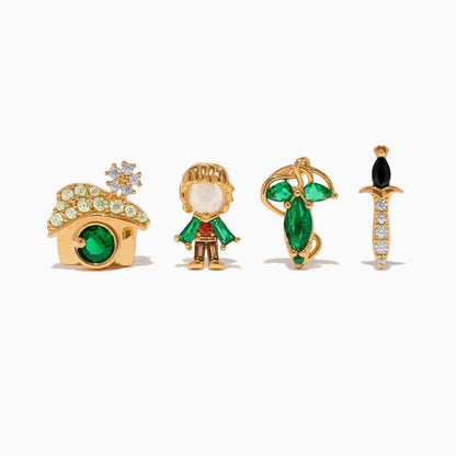 Lord of the Rings stud earrings set with zircon details