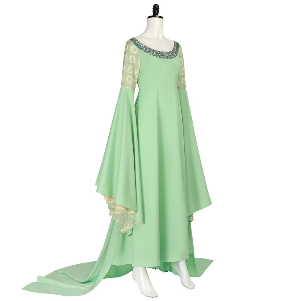 Arwen cosplay dress wide sleeve green costume look