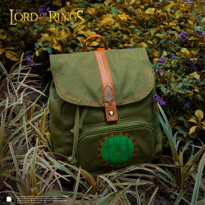 Hobbit inspired backpack Shire style detail