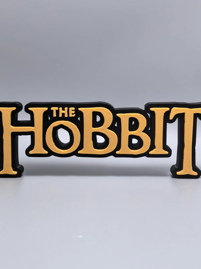 The Hobbit logo display sign front view