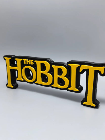 The Hobbit logo display sign material detail