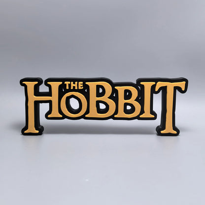 The Hobbit logo display sign detail