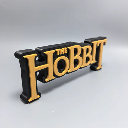 The Hobbit logo display sign size detail