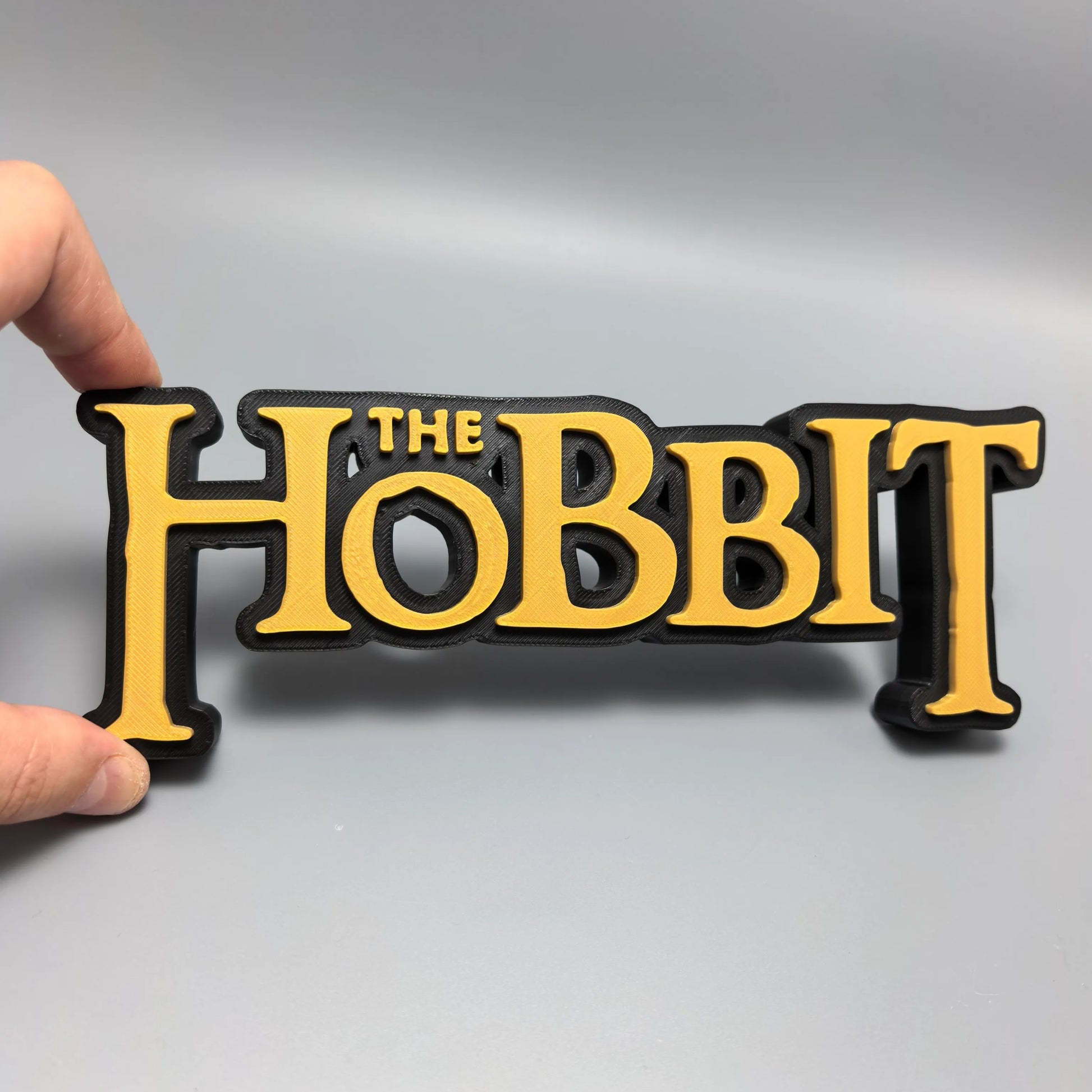The Hobbit logo display sign magnetic back detail