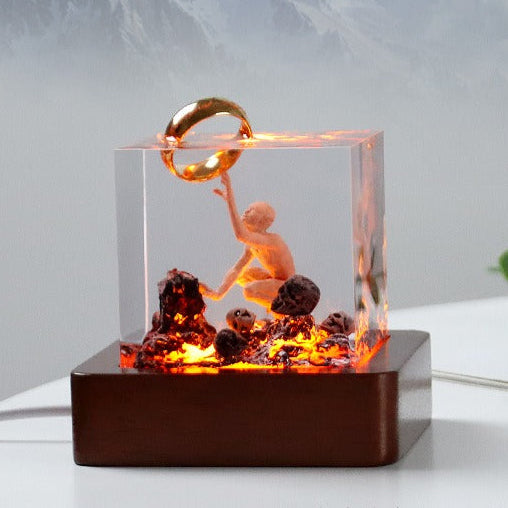 Gollum świecący resin display cube - Władca Pierścieni