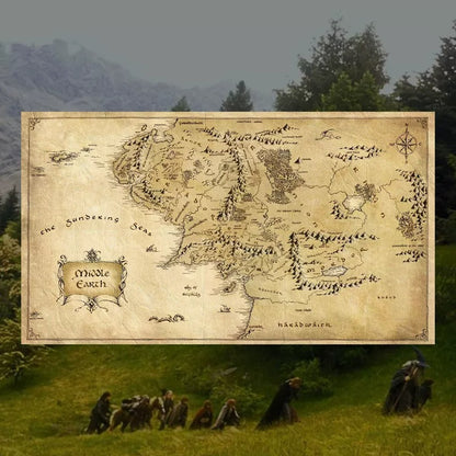 Middle-earth map cotton canvas print - view 1