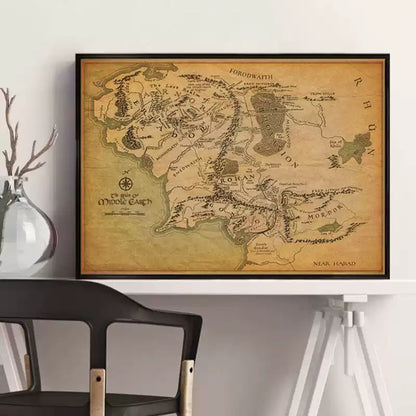 Middle-earth map cotton canvas print - view 2