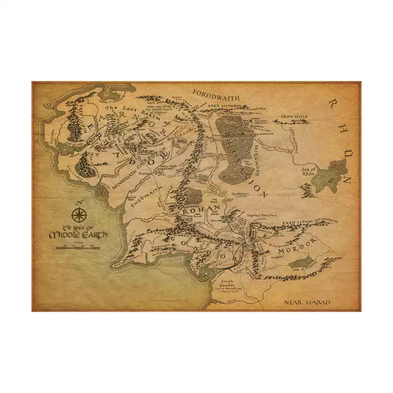 Middle-earth map cotton canvas print - view 6
