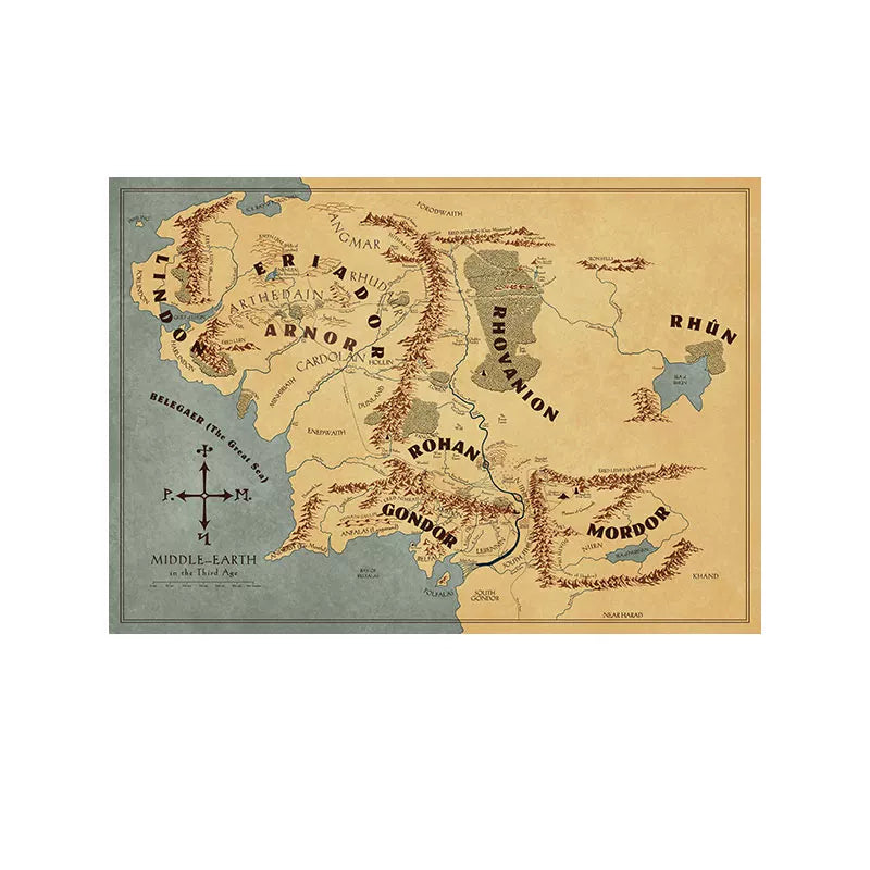 Middle-earth map cotton canvas print - view 10