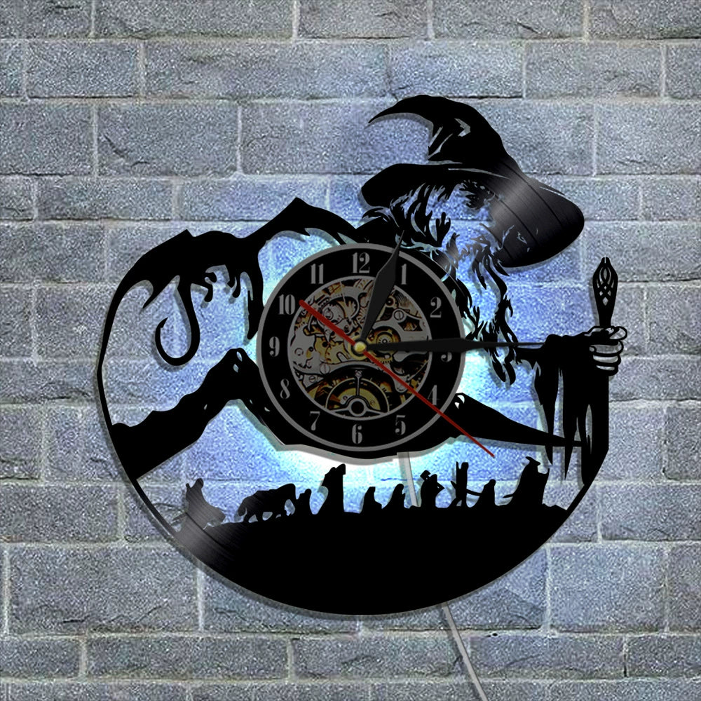 Lord of the Rings Wall Clock - Middle-earth Vinyl Record Decor - model and detail image 11