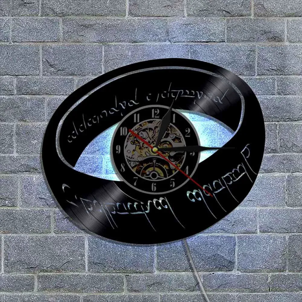 Lord of the Rings Wall Clock - Middle-earth Vinyl Record Decor - model and detail image 04