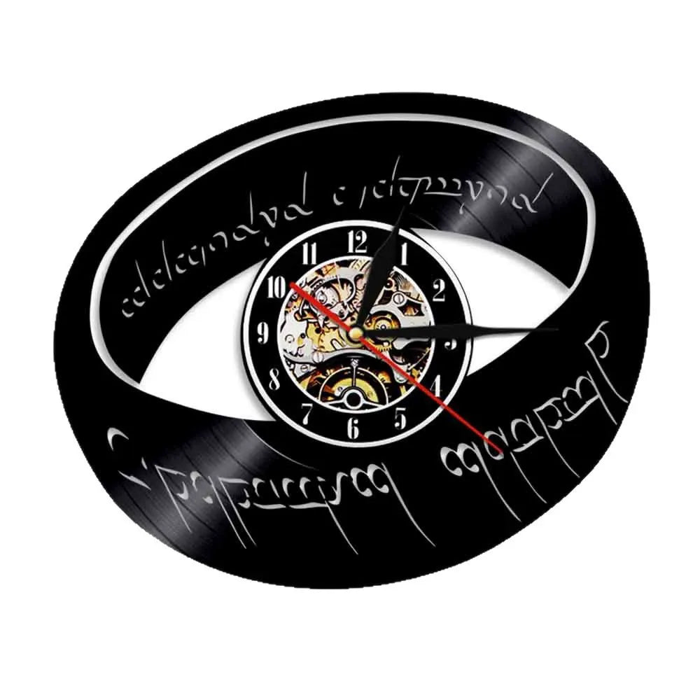Lord of the Rings Wall Clock - Middle-earth Vinyl Record Decor - model and detail image 05