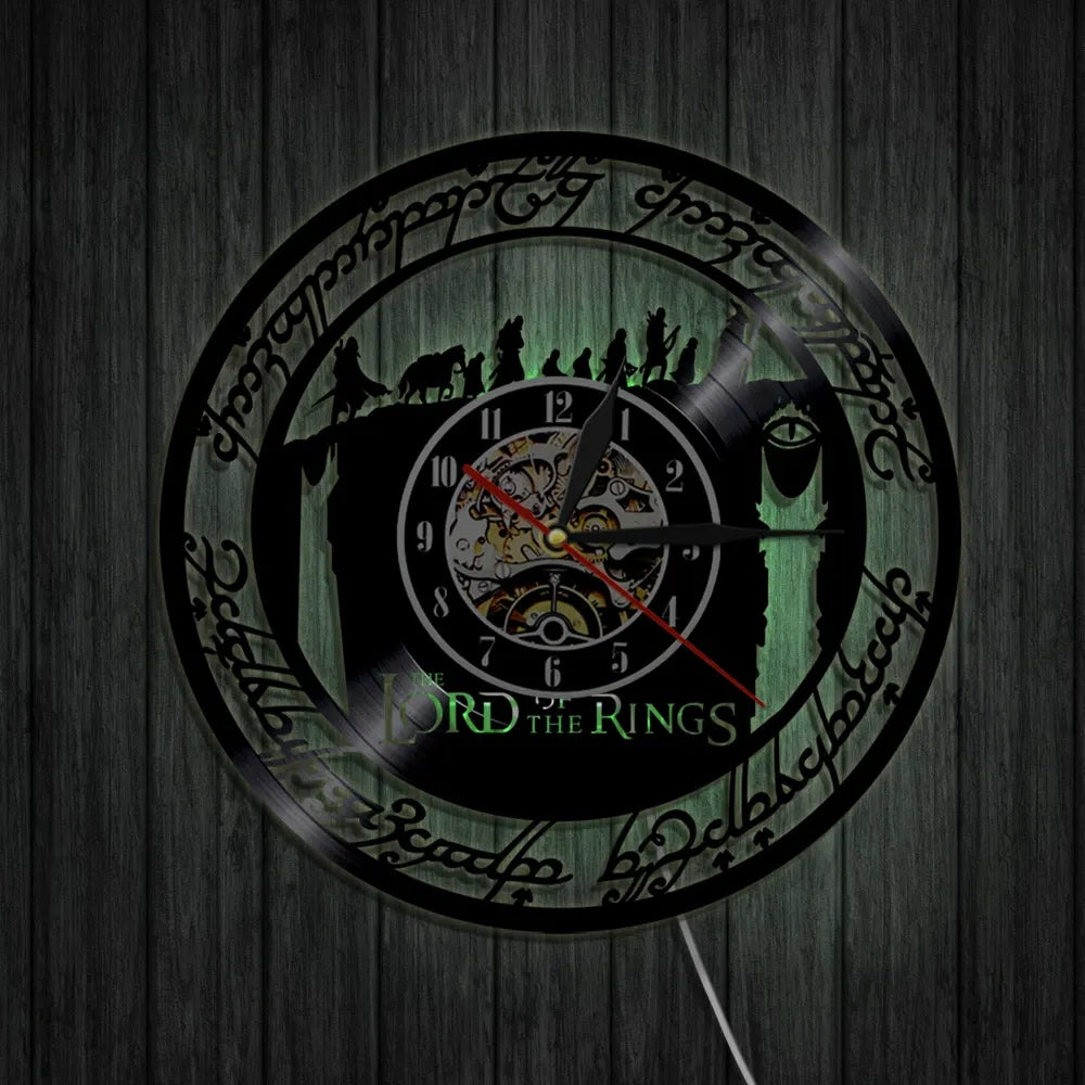 Lord of the Rings Wall Clock - Middle-earth Vinyl Record Decor - model and detail image 06