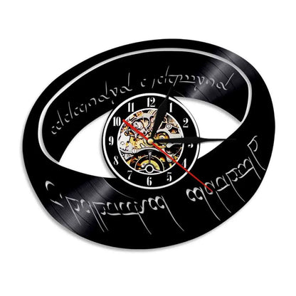 Lord of the Rings Wall Clock - Middle-earth Vinyl Record Decor - model and detail image 07
