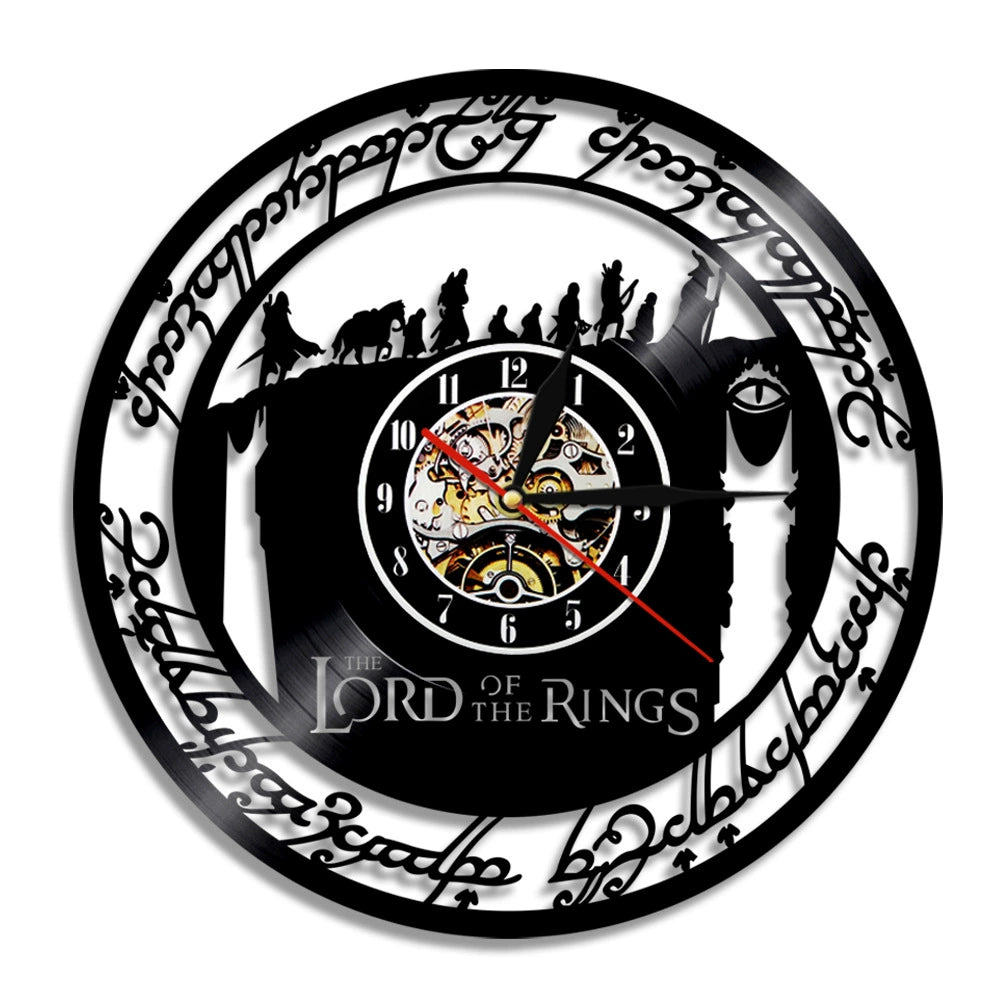 Lord of the Rings Wall Clock - Middle-earth Vinyl Record Decor - model and detail image 08