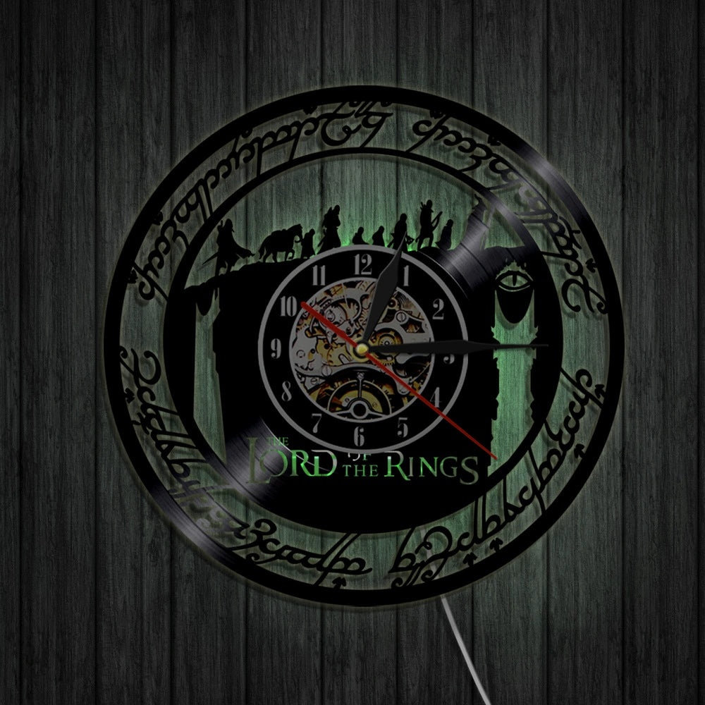 Lord of the Rings Wall Clock - Middle-earth Vinyl Record Decor - model and detail image 09