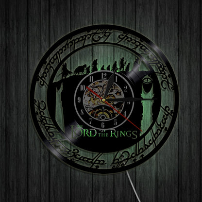 Lord of the Rings Wall Clock - Middle-earth Vinyl Record Decor - model and detail image 09