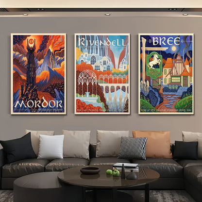 Middle-earth location canvas poster artwork 1