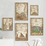 Realms of Middle-earth canvas print collection - display example; frame not included