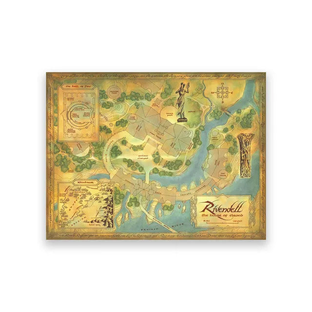 Rivendell - Illustrated Map - unframed Middle-earth canvas print