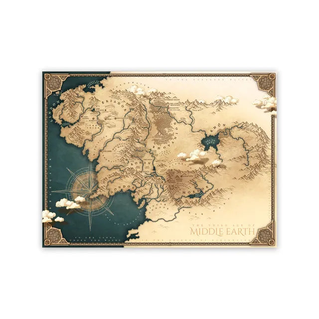 Middle-earth - Decorative Map - unframed Middle-earth canvas print
