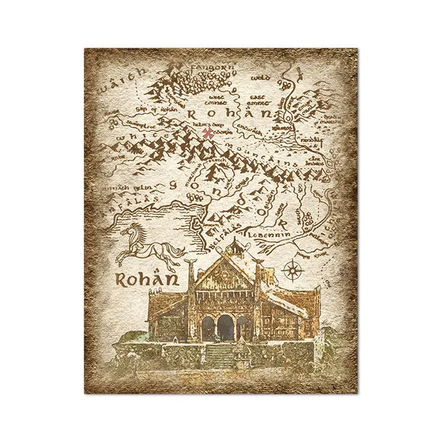 Rohan - Edoras - unframed Middle-earth canvas print