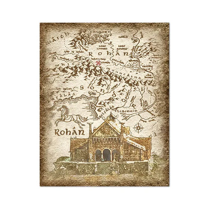 Rohan - Edoras - unframed Middle-earth canvas print