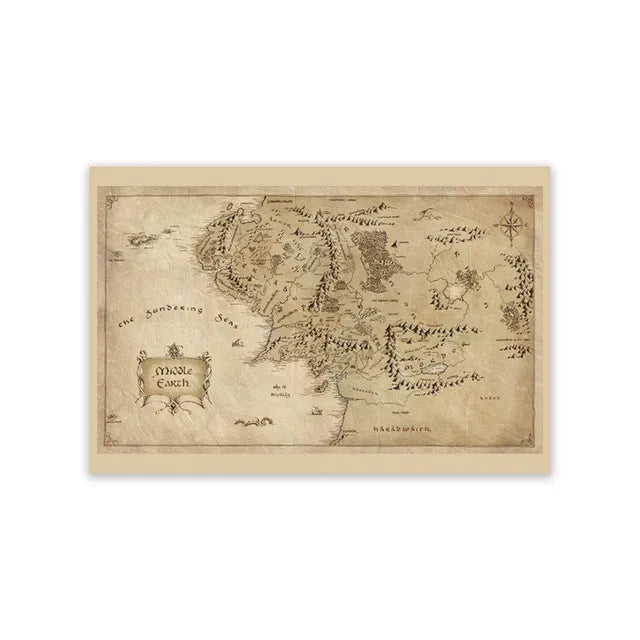Middle-earth - Classic Map - unframed Middle-earth canvas print