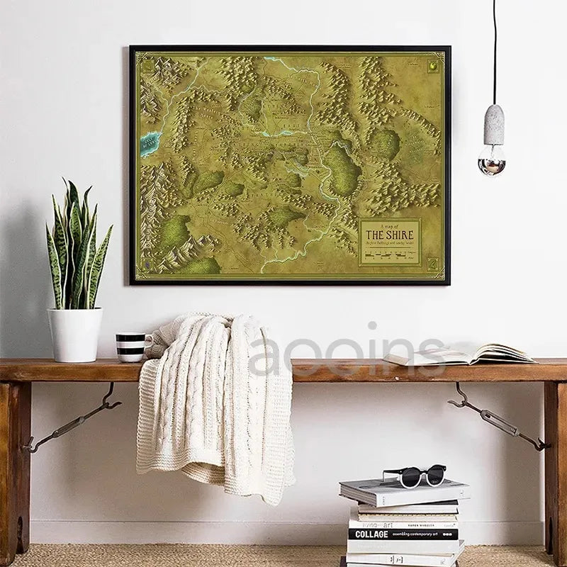Realms of Middle-earth canvas print collection - display example; frame not included