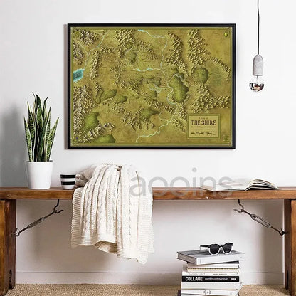 Realms of Middle-earth canvas print collection - display example; frame not included