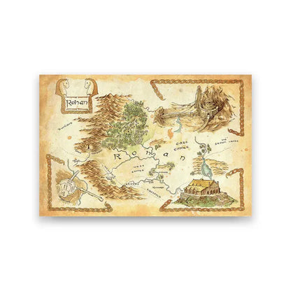 Rohan - Illustrated Map - unframed Middle-earth canvas print