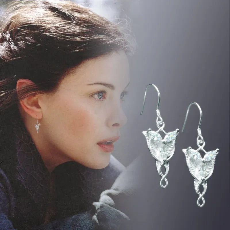 Silver Jewelry Women's Earrings Lord of the Rings Elf Princess Twilight Star Sterling Silver Earrings Feminine Earrings Fairy Jewelry