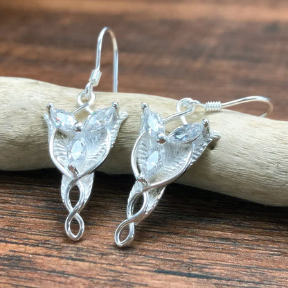Silver Jewelry Women's Earrings Lord of the Rings Elf Princess Twilight Star Sterling Silver Earrings Feminine Earrings Fairy Jewelry