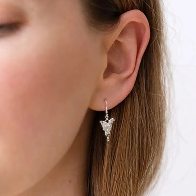 Silver Jewelry Women's Earrings Lord of the Rings Elf Princess Twilight Star Sterling Silver Earrings Feminine Earrings Fairy Jewelry