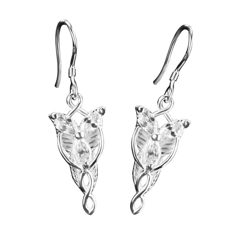 Silver Jewelry Women's Earrings Lord of the Rings Elf Princess Twilight Star Sterling Silver Earrings Feminine Earrings Fairy Jewelry