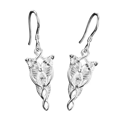 Silver Jewelry Women's Earrings Lord of the Rings Elf Princess Twilight Star Sterling Silver Earrings Feminine Earrings Fairy Jewelry