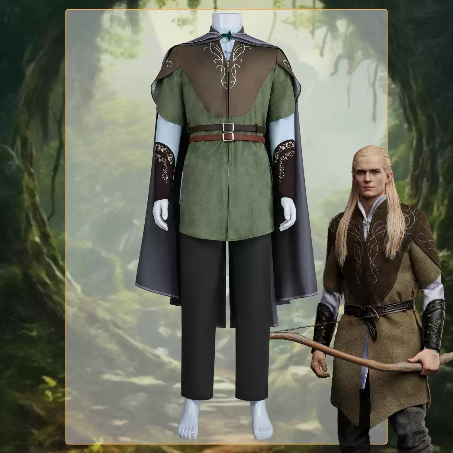 The Lord of the Rings: The Fellowship of the Ring Legolas Cosplay Costume Movie Halloween Set Ready Stock