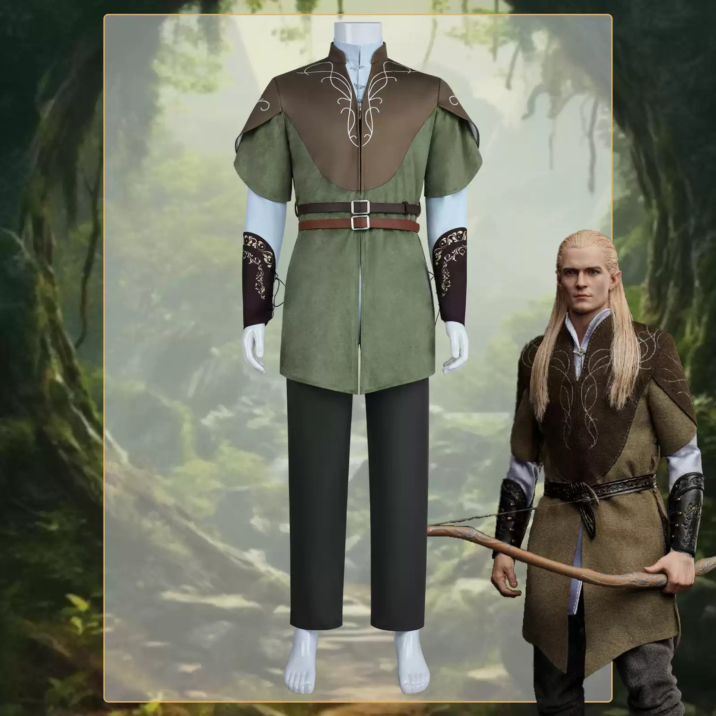 The Lord of the Rings: The Fellowship of the Ring Legolas Cosplay Costume Movie Halloween Set Ready Stock
