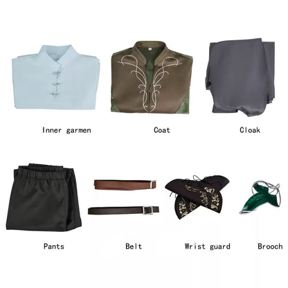 The Lord of the Rings: The Fellowship of the Ring Legolas Cosplay Costume Movie Halloween Set Ready Stock
