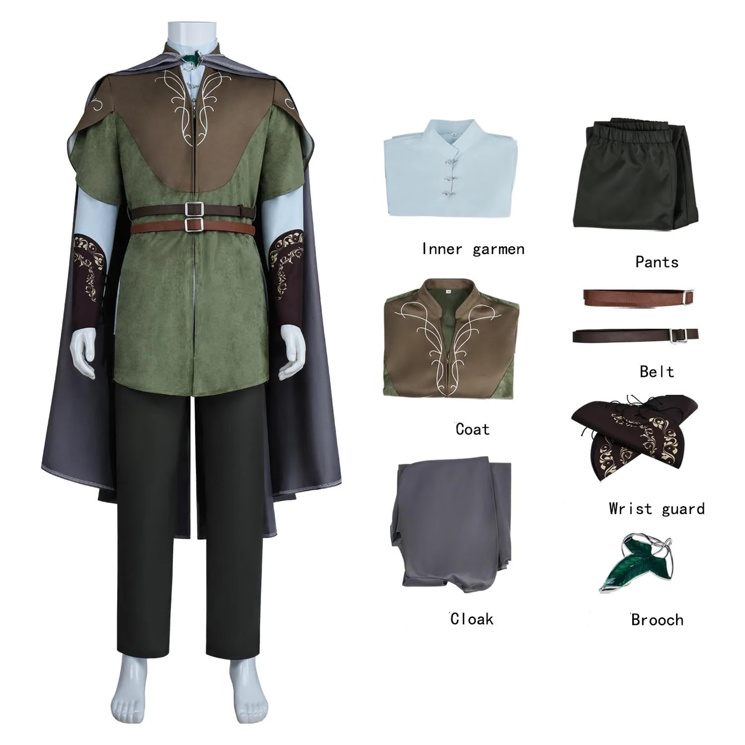 The Lord of the Rings: The Fellowship of the Ring Legolas Cosplay Costume Movie Halloween Set Ready Stock